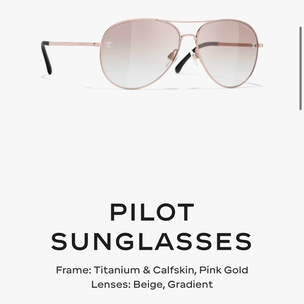 CHANEL Pink Gold Pilot Sunglasses